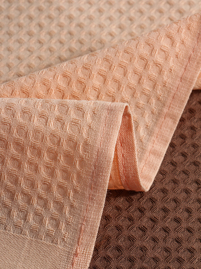 Набор полотенец кухонных 2 шт, 33х60 см, вафельный, 100% хлопок, Dinosti, Имбирный пряник, Россия