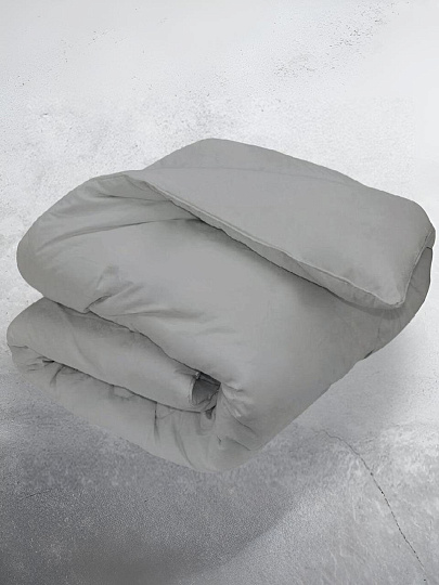 Пододеяльник евро, 200 х 215 см, 100% хлопок, перкаль, Василиса, Французский серый, молния