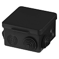 Коробка распаячная, пластик, открытая, 80х80х50 мм, TDM Electric, крышка, 8 входов, инд. штрихкод, черная, IP54, SQ1401-0912