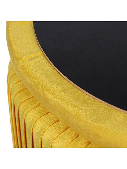 Пуф 32х32х35 см, МДФ, ткань, велюр, до 110 кг, круглый, желтый, Люкс, L030006