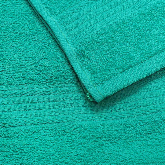 Полотенце кухонное махровое, 35х60 см, Вышневолоцкий текстиль, Жаккардовый бордюр, мятно-зеленое, Россия, Ж1-3560.120.375