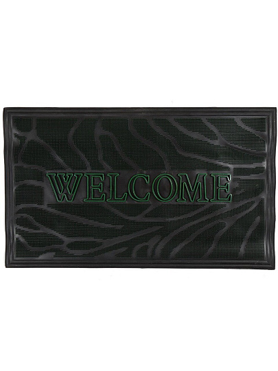 Коврик грязезащитный, 43х73 см, прямоугольный, резина, черный, Велком, Y4-5161