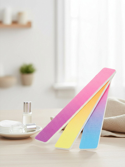 Пилка маникюрная ПВХ, 17.8 см, прямая, неон, Y4-11538