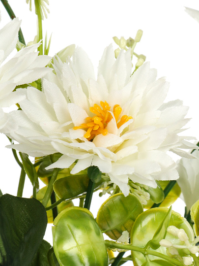 Цветок искусственный декоративный пасхальный, Хризантема пёстрая, 5 головок, 30 см, в ассортименте, FP233