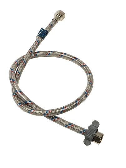Подводка для воды 1/2"х1 м, г-г, сталь, полимер, Stemix