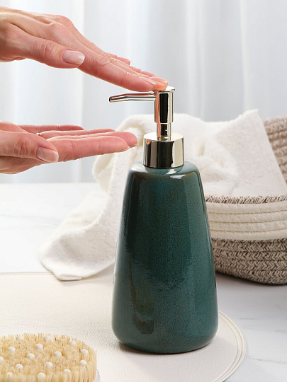 Дозатор для жидкого мыла, керамика, графит глянцевый, Y4-9874