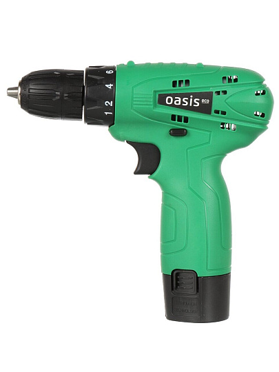 Дрель-шуруповерт аккумуляторный, Oasis, 12 В, быстрозажимной патрон, 1 скорость, 1x1.5Ач, коробка, Eco AS-12V