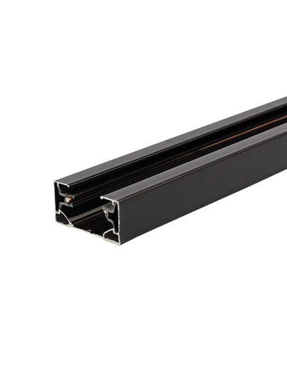 Шинопровод алюминий, 1 м, черный, 1-фазный ,кабель ввод,заглушка для трековых светильников, Rexant, 612-002