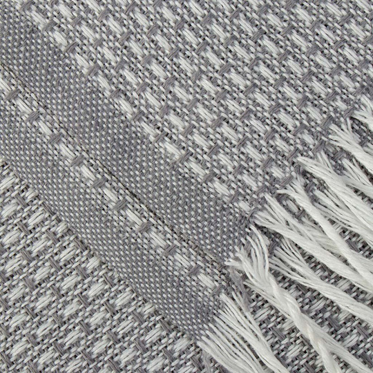 Плед 1.5-спальный, 140х200 см, 50% хлопок, 30% полиэстер, 20% пан, Vladi, Валенсия, Boucle, белый, дымчатый