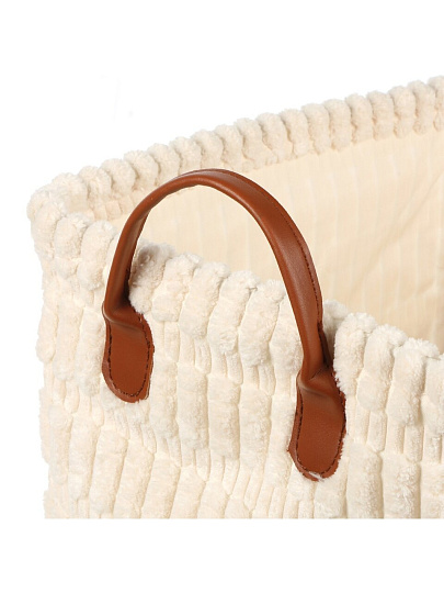 Корзина для хранения, 35х30х40 см, прямоугольная, фланель, белая, железный каркас, A190008