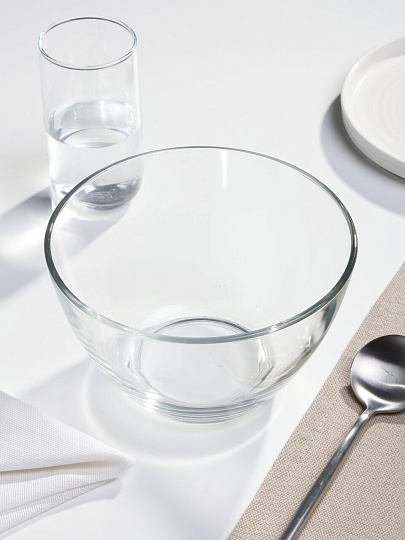 Салатник стекло, круглый, 19х11.5 см, Гладкий, ОСЗ, 07с1326