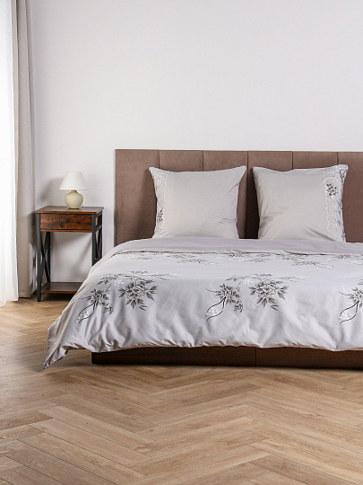 Постельное белье 2-спальное, простыня 200х215 см, 2 наволочки 70х70 см, пододеяльник 175х215 см, Майская ночь, микросатин, Кружево, SJT2502-10