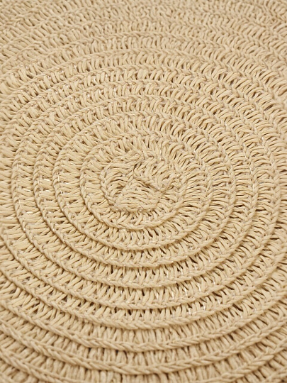 Салфетка сервировочная полимер, 38 см, круглая, бахрома, Y4-9666