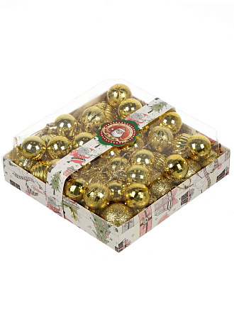Набор шаров 42 шт, золото, 3-4 см, пластик, Y4-9476