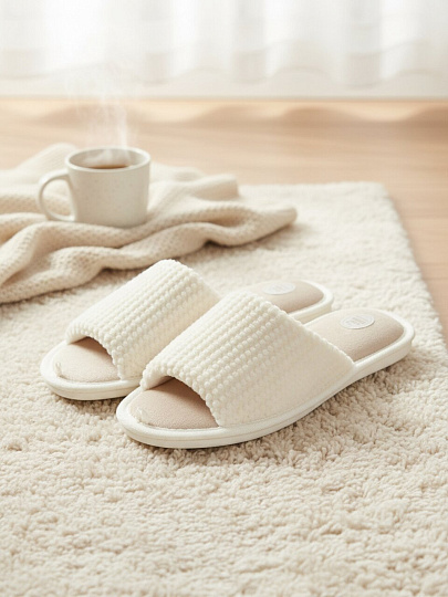 Тапки для женщин, полиэстер, в ассортименте, р. 41, открытые, Lucky Land, 5095W-PVC-O