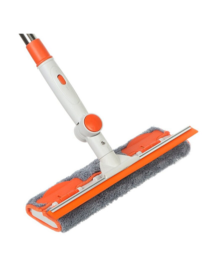 Швабра-окномойка 112х28х8.5 см, телескопическая ручка, серая, A260049