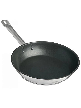 Сковорода нержавеющая сталь, 30 см, антипригарное покрытие, Катунь, Общепит, индукция, КТ-ОБ-СА-30