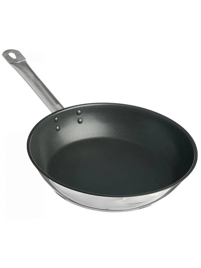 Сковорода нержавеющая сталь, 30 см, антипригарное покрытие, Катунь, Общепит, индукция, КТ-ОБ-СА-30