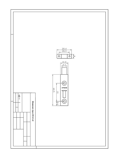 Шпингалет накладной, плоский ригель, Apecs, 60х14.8 мм, DB-03-60-CR, 00011527, хром
