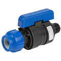 ПНД кран d25х3/4&amp;quot;, наружная резьба, шаровой, цанга, Valfex
