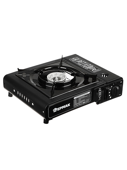 Плита газовая портативная, 1 конфорка, 34х26х9 см, для цанговых баллонов, Ермак, 333520