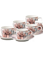 Набор чайный фарфор, 12 предметов, на 6 персон, 230 мл, Jewel, Розали, ПС0026-03, подарочная упаковка