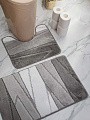Комплект ковриков для ванной, антискользящий, 2 шт, 0.5х0.8, 0.4х0.5 м, 12 мм, серый, Aqua-Prime, Enigma