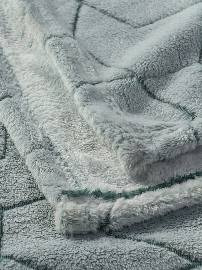 Плед 180*200 см, микрофибра, 100%пэ, 280г, Silvano, Геометрия, зелено-голубой