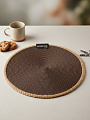 Салфетка декоративная полипропилен, 38х38 см, круглая, шоколад, Domenik, Jute, DMP25