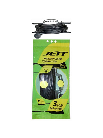 Удлинитель бытовой 1 гнездо, 10 м, 2х1.5 мм², на рамке, Jett, РС-1, 157-010