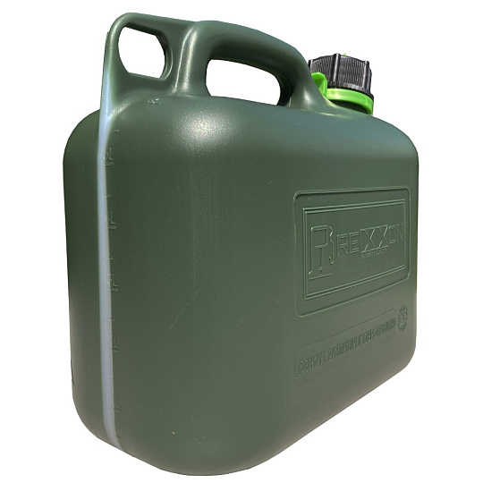 Канистра пластик, для топлива, 5 л, прямоугольная, с мерной шкалой, шланг внутри, крышка с детской защитая, DIY, Rexxon