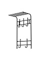 Вешалка настенная 5 крючков, с полкой, 27х40х71 см, металл, Nika, ВПТ5, черная