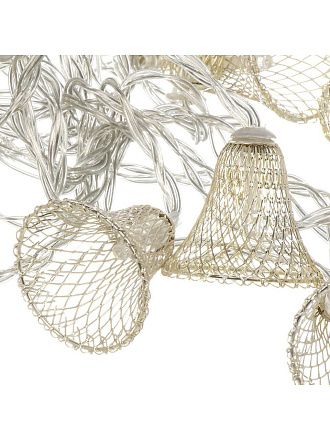 Гирлянда 20 ламп, 3 м, 1 режим, Колокольчики, холодный белый свет, прозрачная, гибкая, в помещении, на батарейках, LS-378082AA