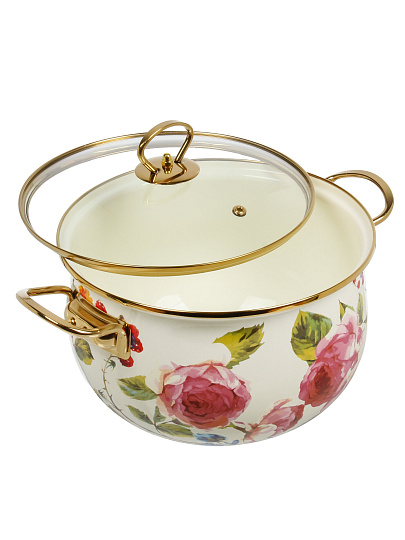 Кастрюля 5 л, крышка стекло, Daniks, Pions, индукция