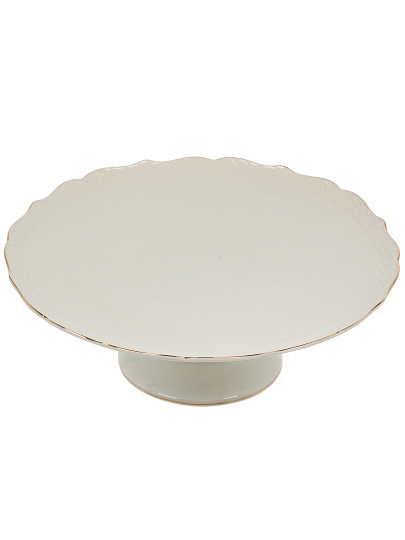 Тортница фарфор, 28 см, круглая, на ножке, Jewel, Кружево, ПС0010-14