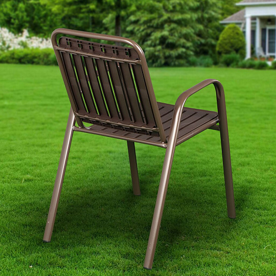 Мебель садовая Виолет, коричневая, стол, 60х60х71 см, 2 кресла, 53х83х40 см, C010077