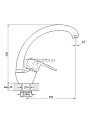 Смеситель для кухни, Solone, с картриджем, хром, KAP4-A043 - фото 2
