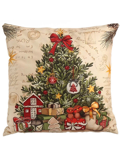 Подушка декоративная, 38х38 см, Елка, 100% полиэстер, Микрос