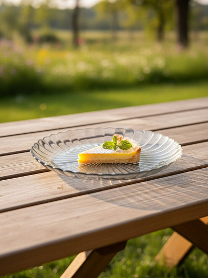 Тарелка десертная, стекло, 19.6 см, круглая, Магия, ОСЗ, С2435, графит