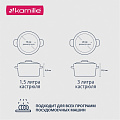 Набор посуды нержавеющая сталь, 4 предмета, кастрюли 1.5,3 л, индукция, Kamille, 4935 - фото 7