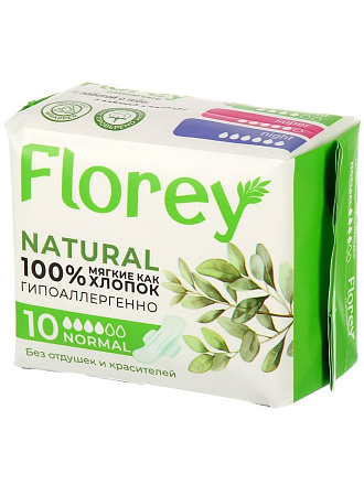 Прокладки женские Florey, Natural, дневные, 10 шт