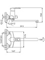 Смеситель для ванны, Frap, с картриджем, хром, F22701-B - фото 8