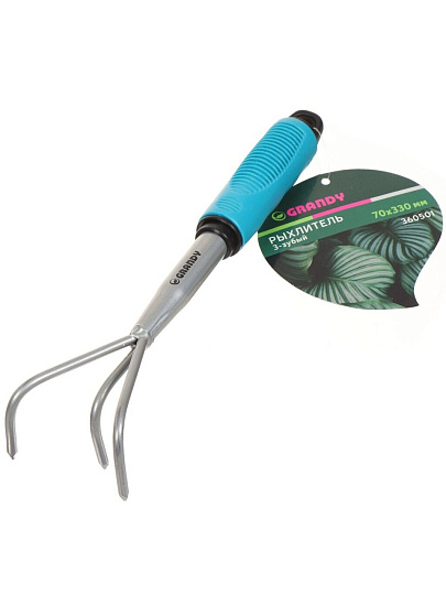 Рыхлитель 3 зуб, сталь, 70х330 мм, черенок пластиковый, Grandy, Connect, 360501