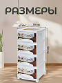 Комод детский 4 ящика, Совушка, 38х47х98 см, белый, Росспласт, РП-421 - фото 4