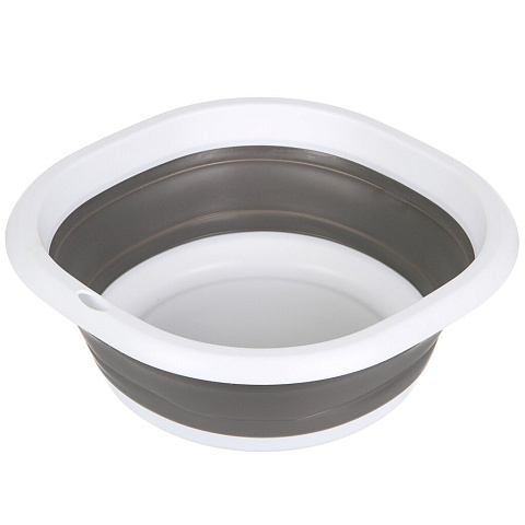 Контейнер складной силикон, 30х13 см, серый, круглый, T2022-HT045