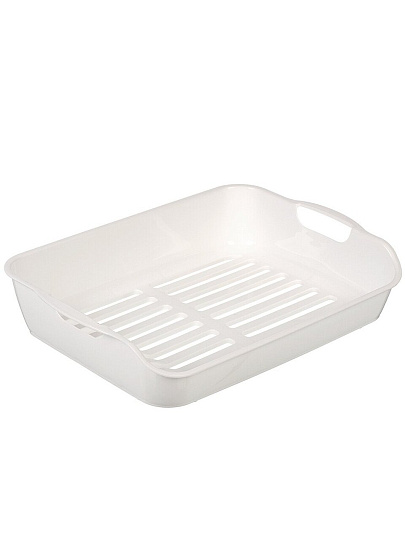 Сушилка для посуды пластик, с поддоном, 32.5х24.5 см, белая, Y4-8649