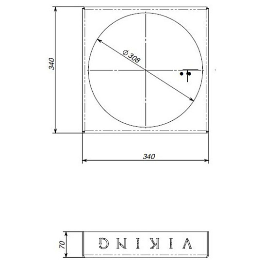 Подставка под казан 340х340х70 мм, 3 мм, ВЗР2267-1, VikinG