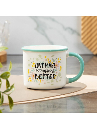 Кружка керамика, 250 мл, Весенние цветы, в подарочной упаковке, Y4-9008, в ассортименте