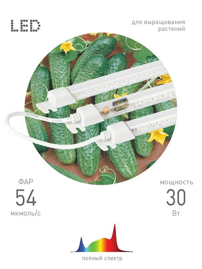 Светильник светодиодный для растений, 30 Вт, 210-265 В, IP65, Эра, FITO-3х10W-LINE-Ra90, Б0049315