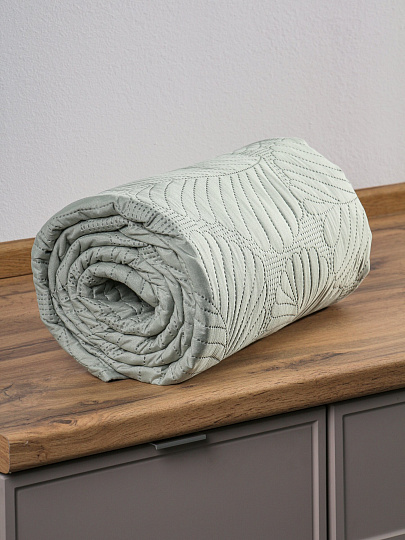 Покрывало евро, 220х240 см, 100%пэ, стеган, Silvano, Фауна, пудр-зел